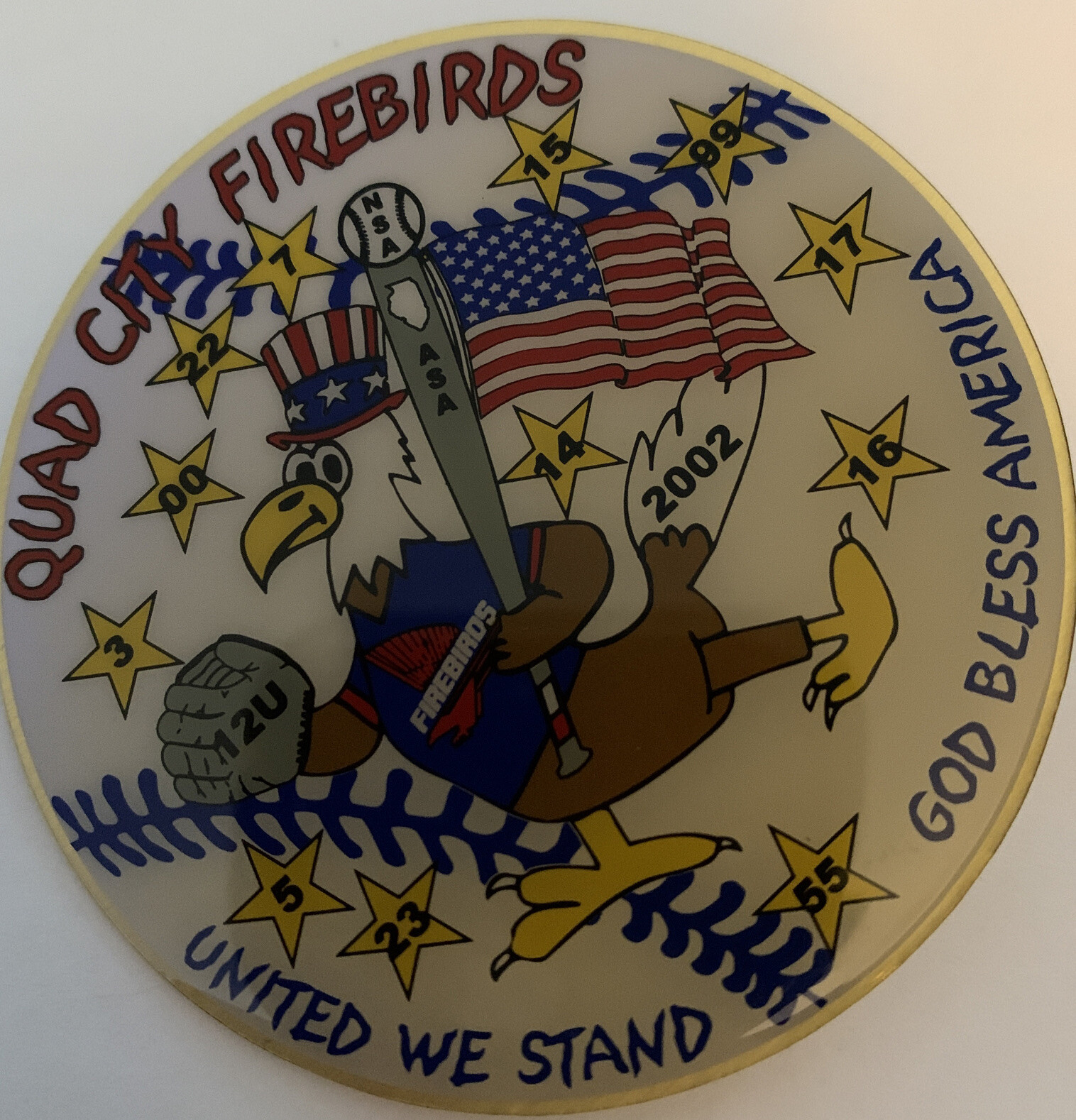 Lapel Pins - Unique Buttons -  Collectible 2002 Quad City Firebirds God 