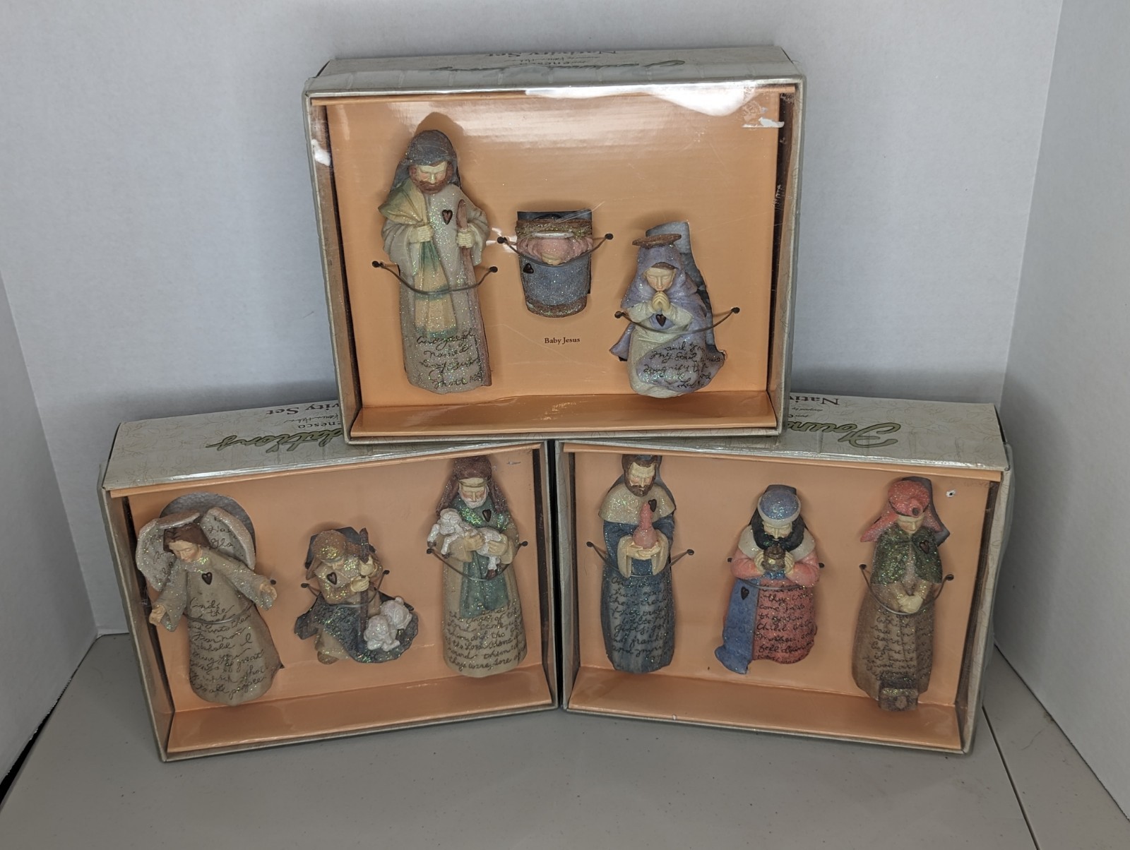Enesco Foundations Nativity Set 2007 by Karen Hahn 9 PCS Rare NEW
