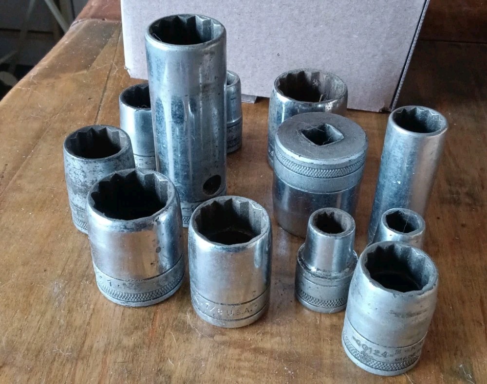 Vintage  S-K Tools Sockets Lot Of 12 Miscellaneous