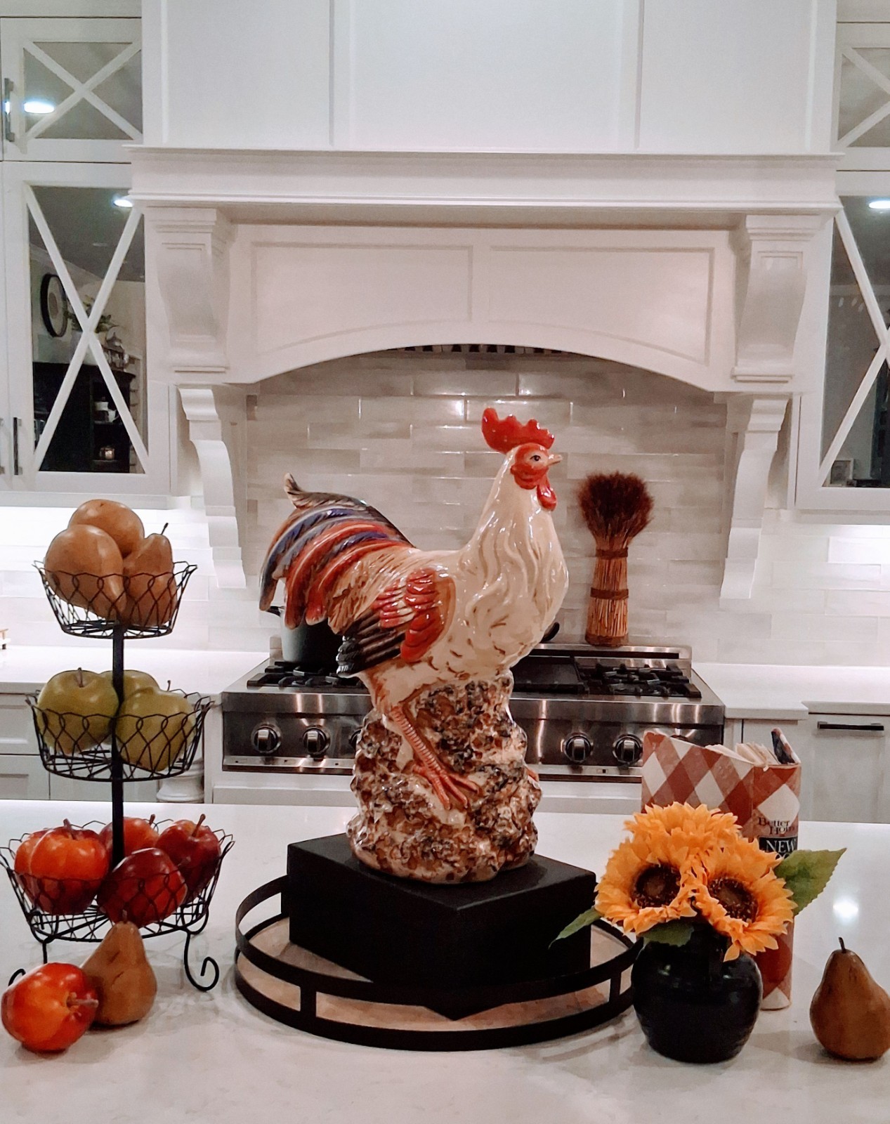 New(NOS) Homegoods XLarge Ceramic Rooster Sculpture;Handpaintd Vietnam Made 19\