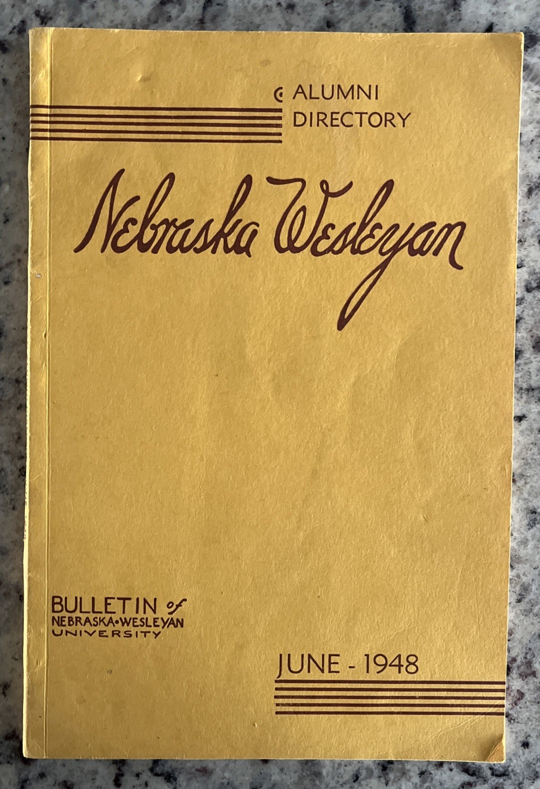 Vintage 1948 Nebraska Wesleyan Alumni Directory For 1890 - 1948 Bulletin 171 Pg