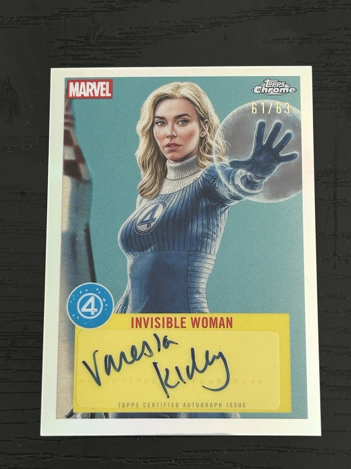 2025 Topps Marvel Studios Chrome Vanessa Kirby As Invisible Woman Auto 61/63 2025 Topps Marvel Studios Chrome Vanessa Kirby As Invisible Woman Auto 61/63