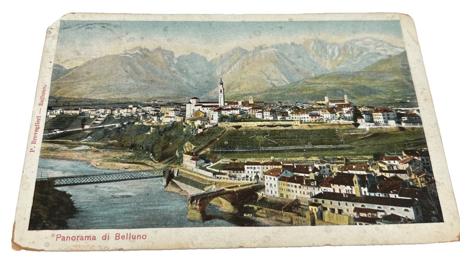 Panoramic View Of Belluno, Italy Italian Alps Posted August 26, 1909 (3247)