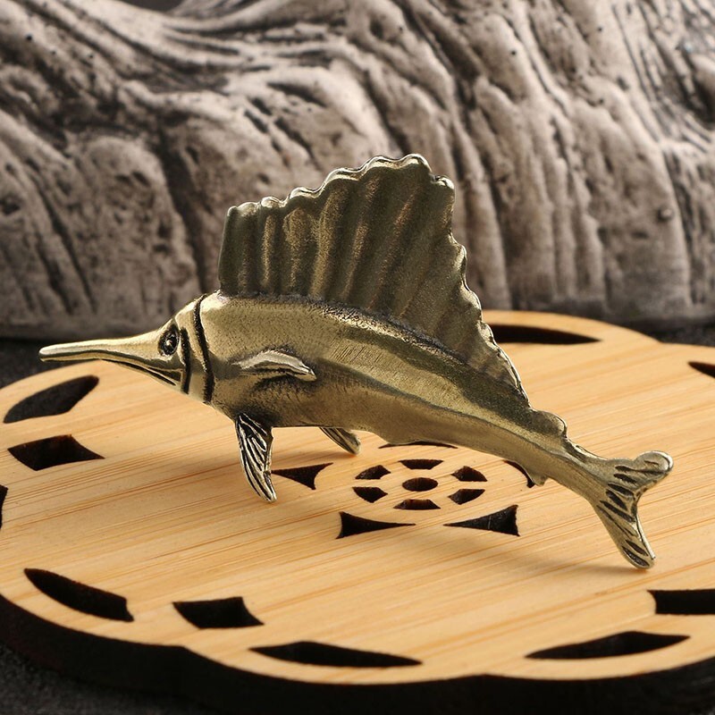 Brass Swordfish Statue Fish Statue Animal Ornament Toys Desktop Decoration* Brass Swordfish Statue Fish Statue Animal Ornament Toys Desktop Decoration*