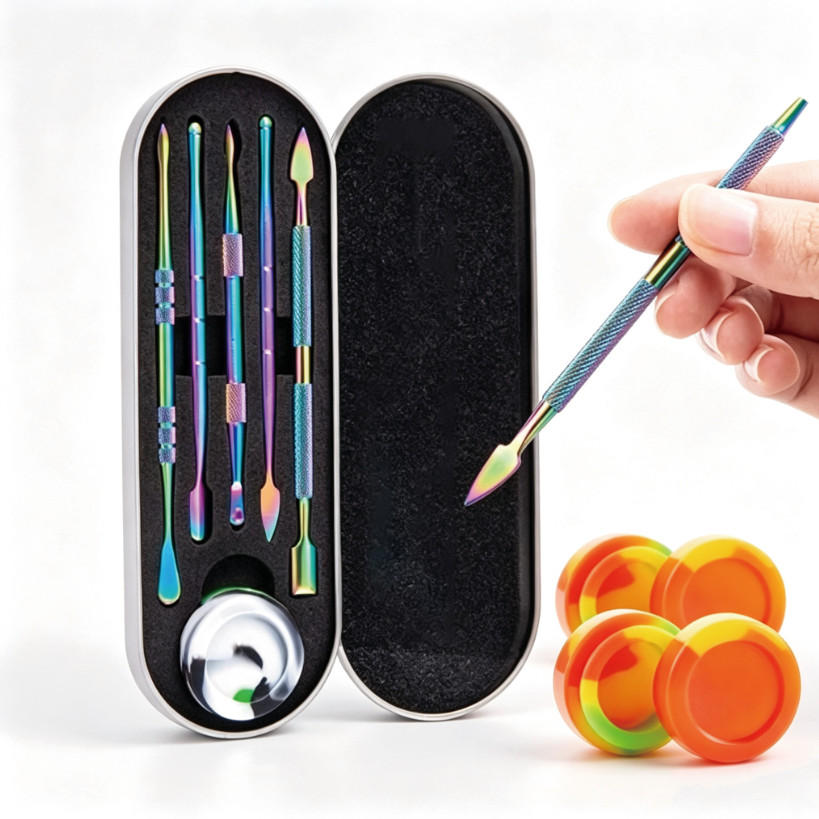 6-Piece Stainless Steel Multi-Purpose Cleaning Bong and Manicure Tools Set