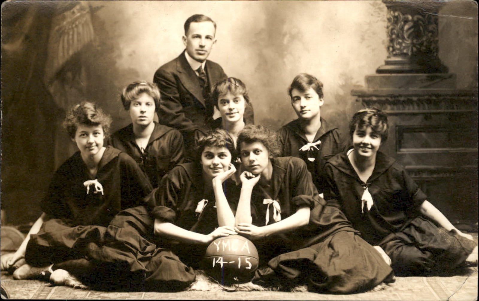Tyrone PA YMCA Girls Basketball Team c1910s Real Photo Vintage Postcard bhn