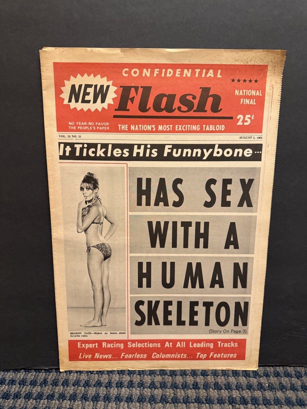 1969 August 2nd Confidential Flash NewsPaper, Sharon Tate (VRN10G)
