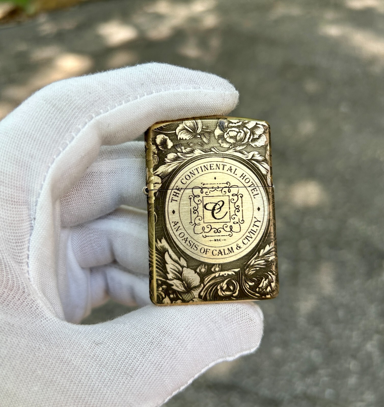 John Wick The Continental Custom Zippo Lighter | Brass Armor Zippo | Made In USA John Wick The Continental Custom Zippo Lighter | Brass Armor Zippo | Made In USA