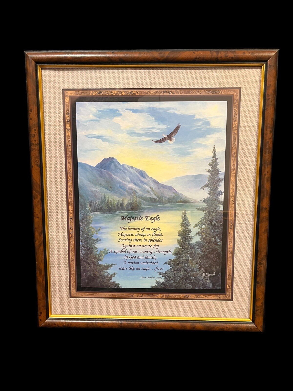 VTG HOMCO HOME INTERIORS MAJESTIC EAGLE PICTURE