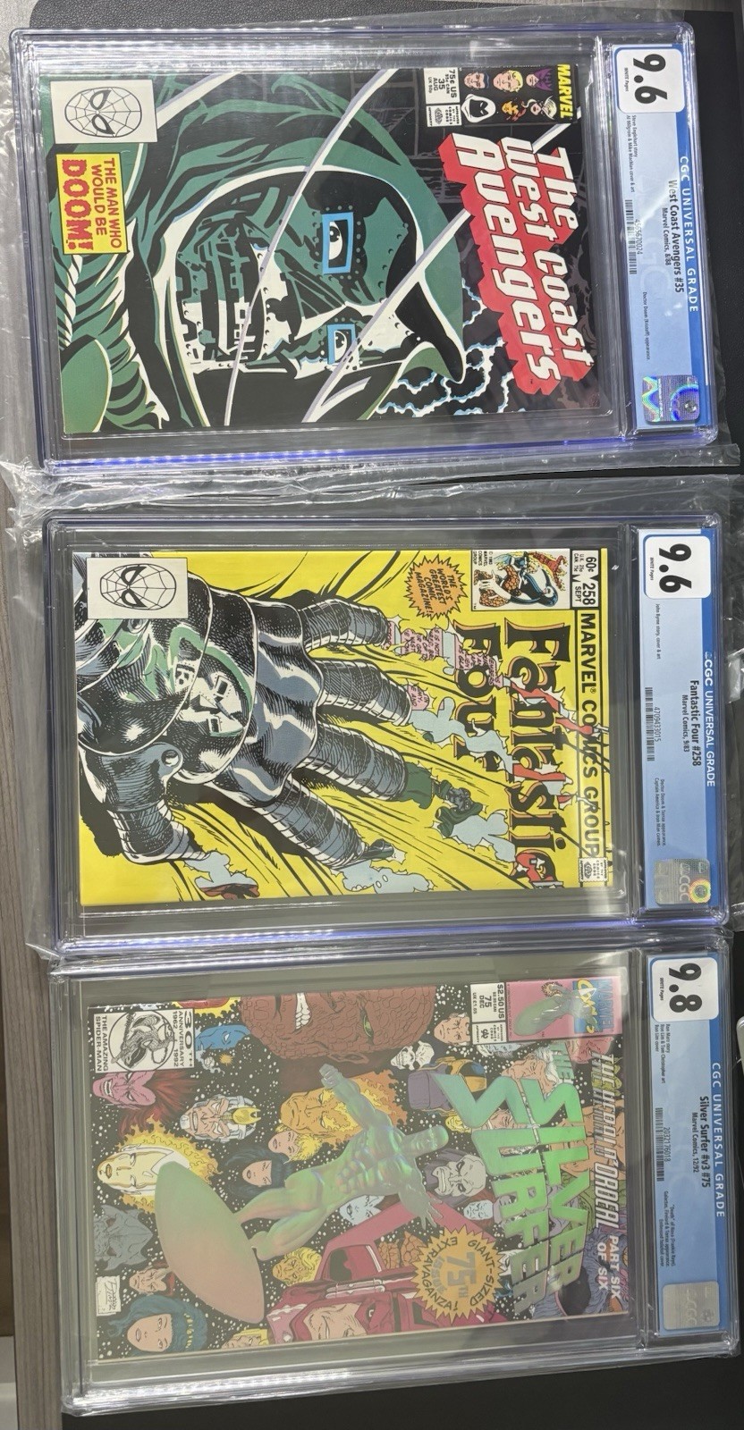 Bundle Of CGC Marvel Slabs: WCAVNG 35, FF 258, and SS v3 75. Sold All Together Bundle Of CGC Marvel Slabs: WCAVNG 35, FF 258, and SS v3 75. Sold All Together