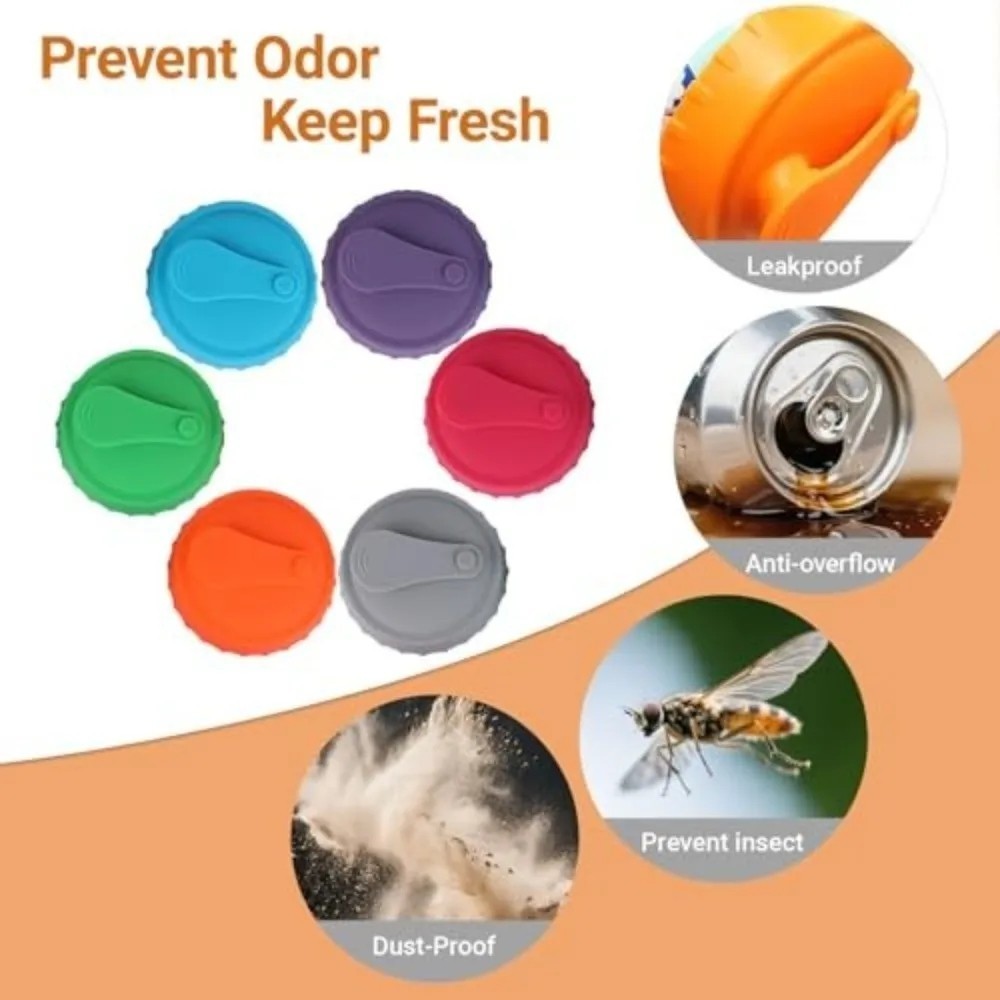 6X Silicone Soda Can Cover Top Lid Beer Beverage Juice Can Cover Drink Protector