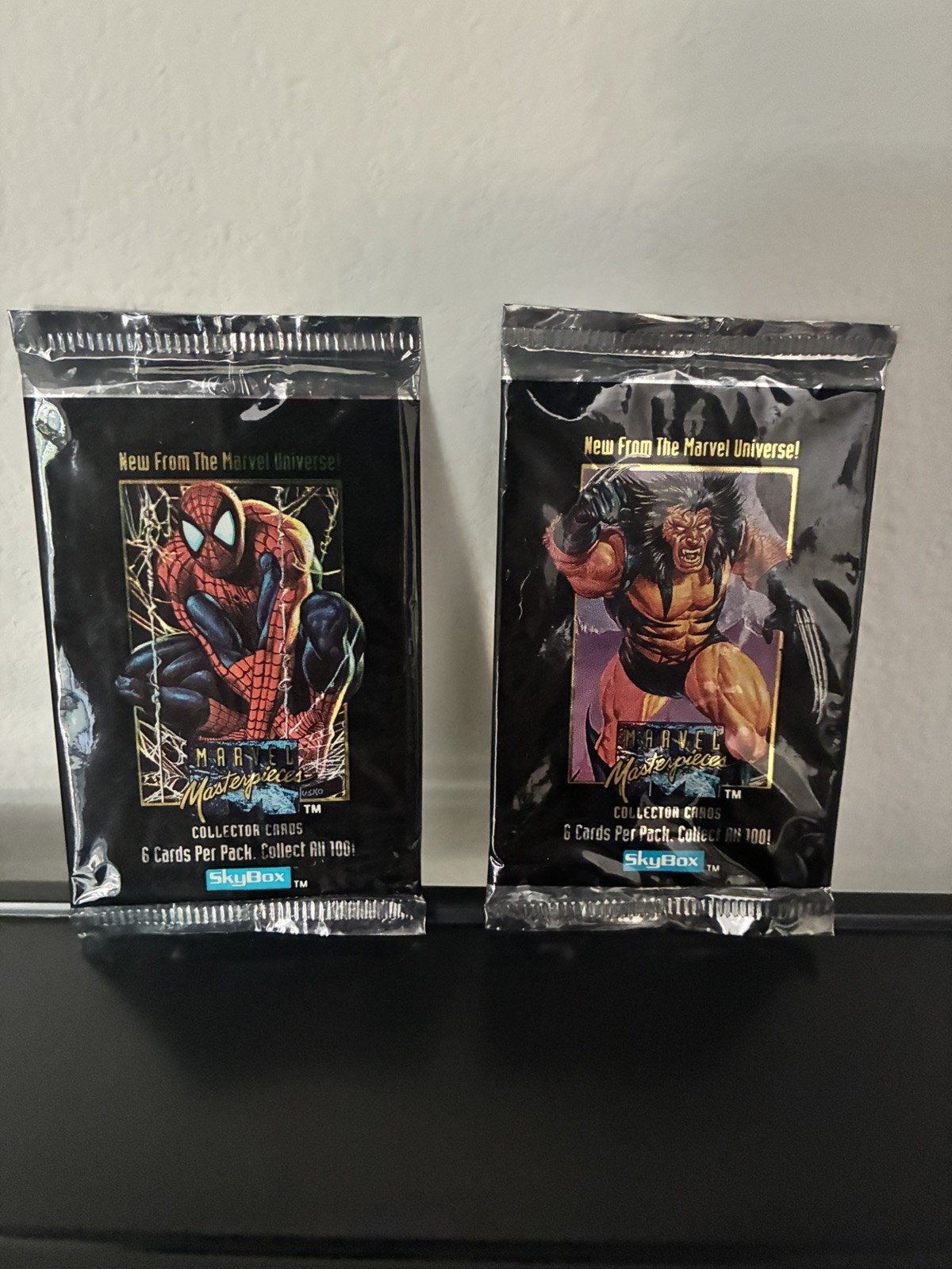2-1992 SkyBox Marvel Masterpieces Spider-Man & Wolverine Unopened pack 