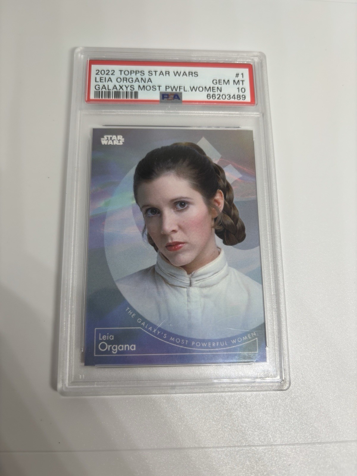 2022 TOPPS STAR WARS THE GALAXYS MOST POWERFUL WOMEN #1 LEIA ORGANA PSA 9 2022 TOPPS STAR WARS THE GALAXYS MOST POWERFUL WOMEN #1 LEIA ORGANA PSA 9
