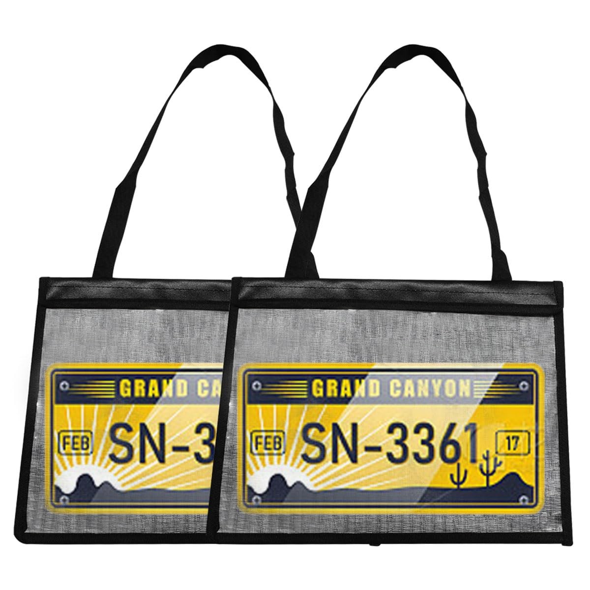 2x Clear License Plate Holder Waterproof Hanging Strap Dealer Test Drive Tag Bag