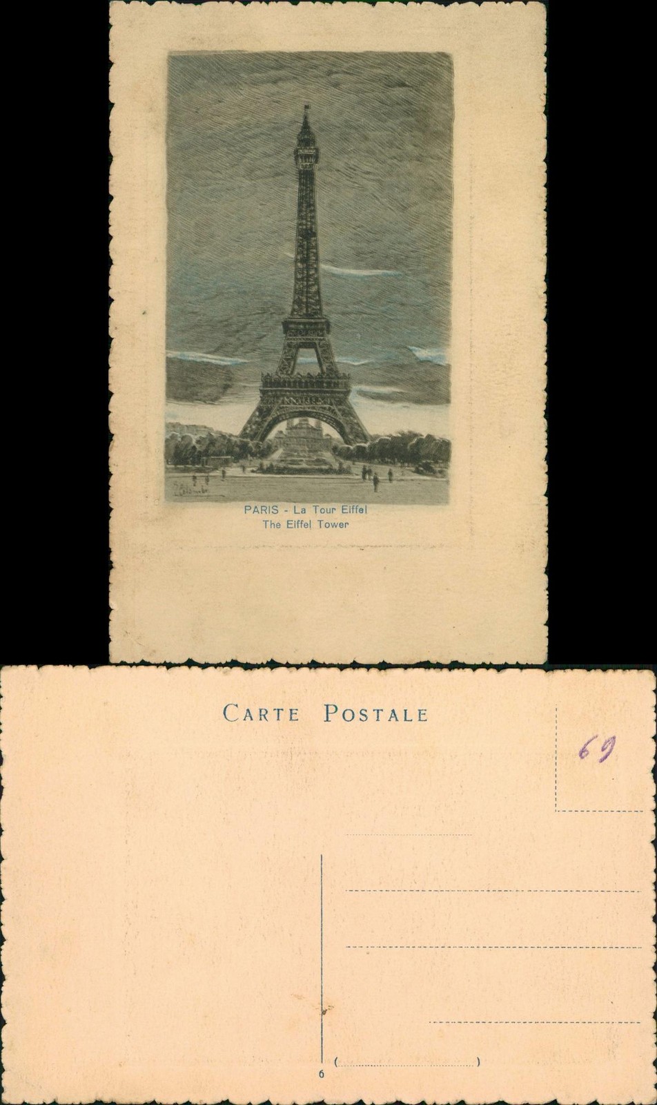 CPA Paris Tour Eiffel The Eiffel Tower 1920