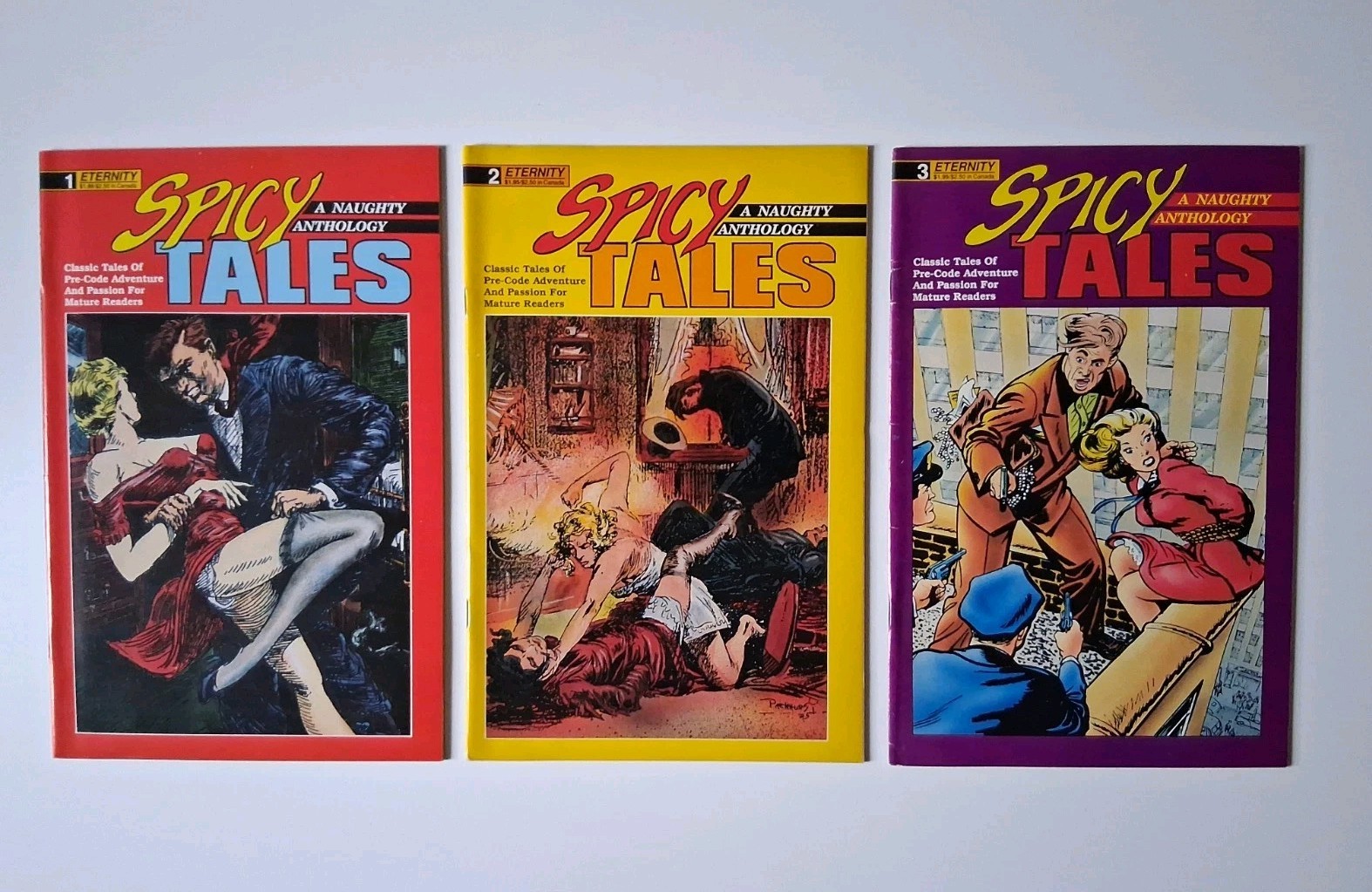Spicy Tales #1-3 Eternity Comics Pre-Code Reprints (1988) See Pics Spicy Tales #1-3 Eternity Comics Pre-Code Reprints (1988) See Pics