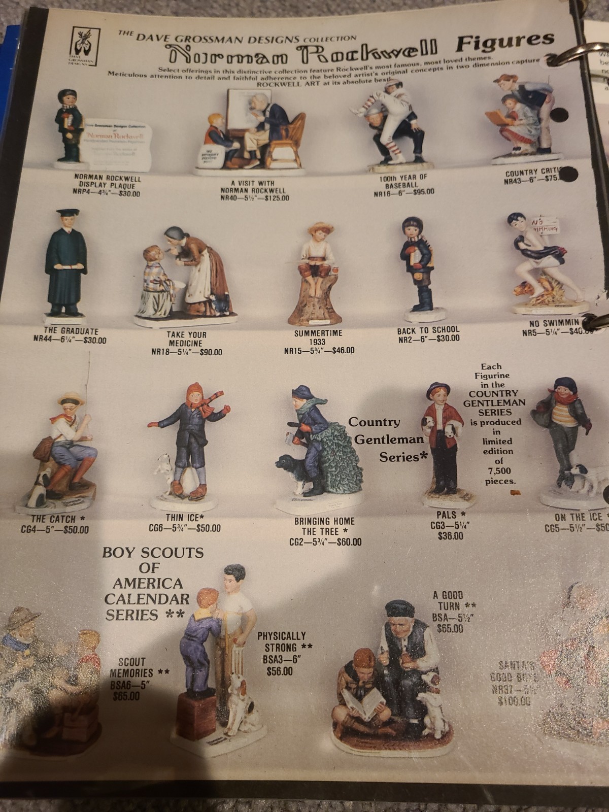 Norman Rockwell Lladro Vintage Print Ad David Grossman Designs Figurines Boy Sco