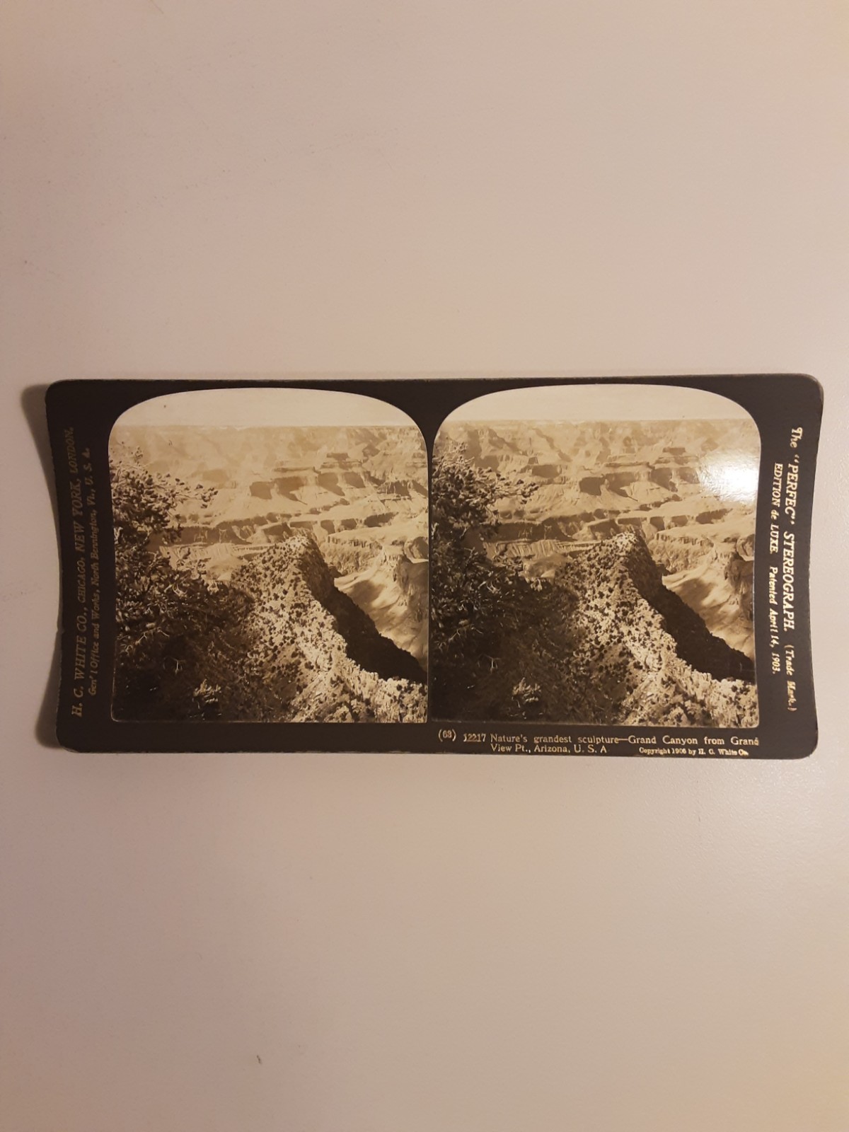 Stereopticon Card / Grand Canyon from Grand View Point / H.C. White Co.