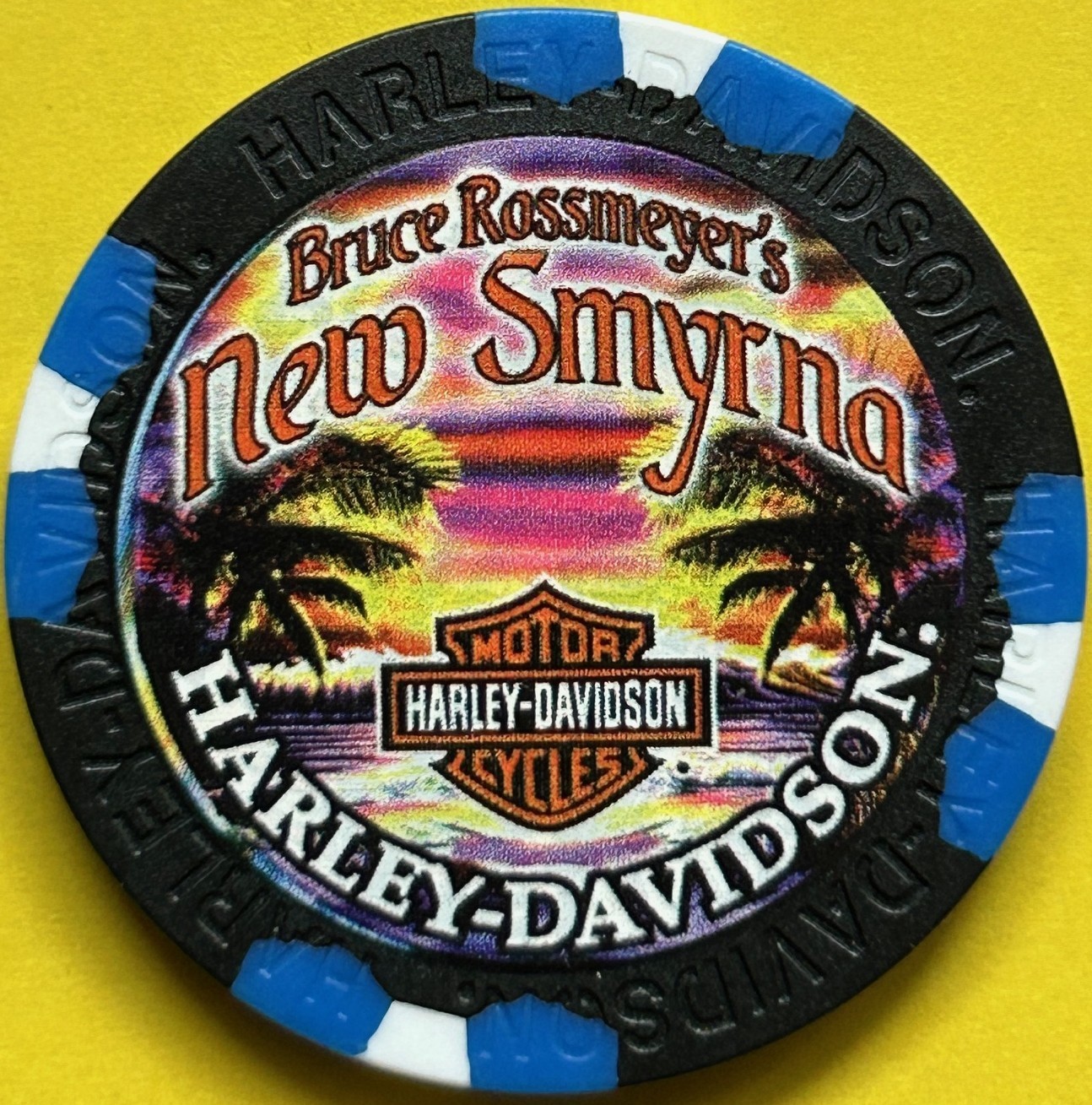 Harley Davidson Wide Print Poker Chip New Smyrna Beach HD in Florida CLOSED Harley Davidson Wide Print Poker Chip New Smyrna Beach HD in Florida CLOSED