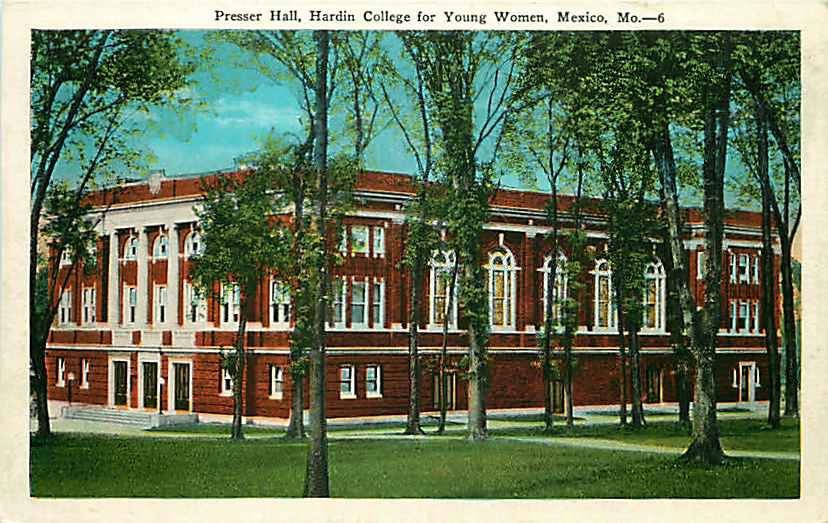 Postcard Presser Hall, Hardin College, Mexico, Missouri - circa 1920s