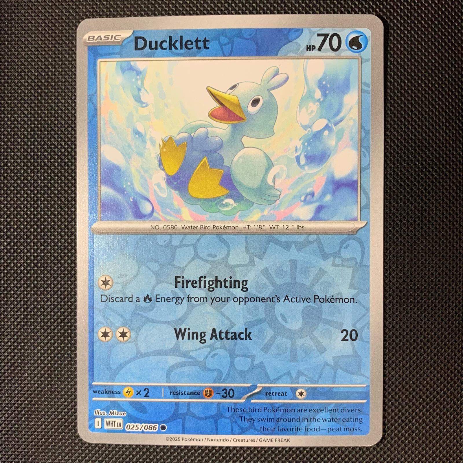 Ducklett 025/086 Common White Flare Pokemon Reverse Holo Near Mint