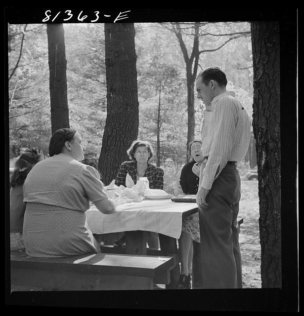 Photo:Picnic party along the Mohawk Trail, Massachusetts