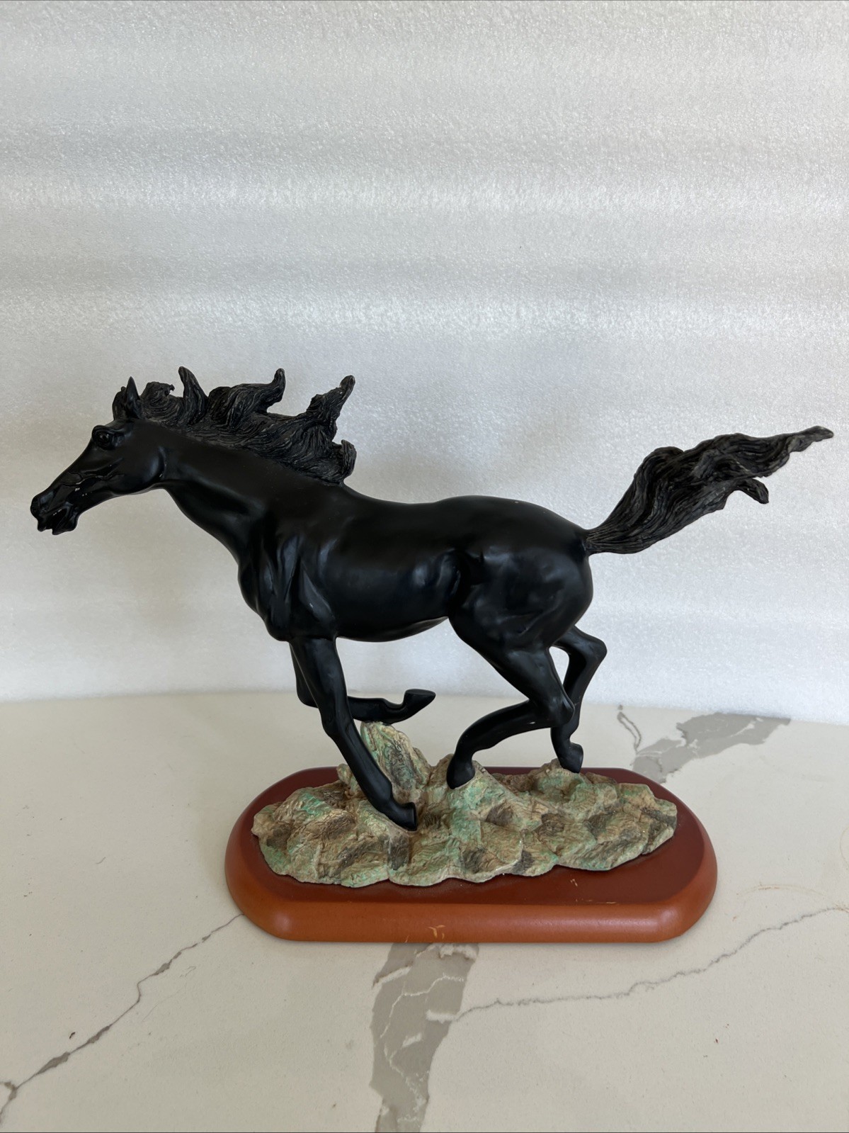 Black Beauty Porcelain Horse Statue Figurine