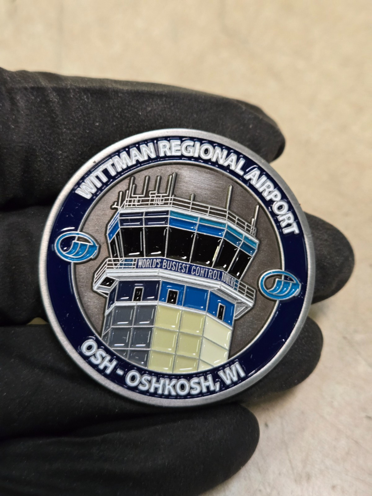 Wittman Regional airport Challenge coin Sylvester steve Wittman Regional airport Challenge coin Sylvester steve