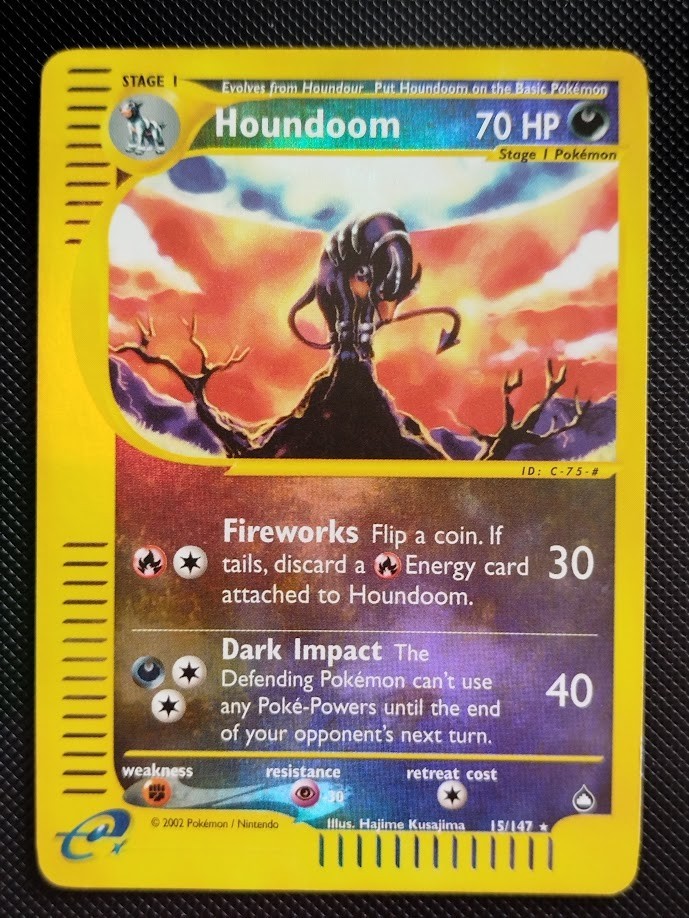 (LP-MP) Houndoom 15/147 2002 Aquapolis Reverse Holo Pokemon Card
