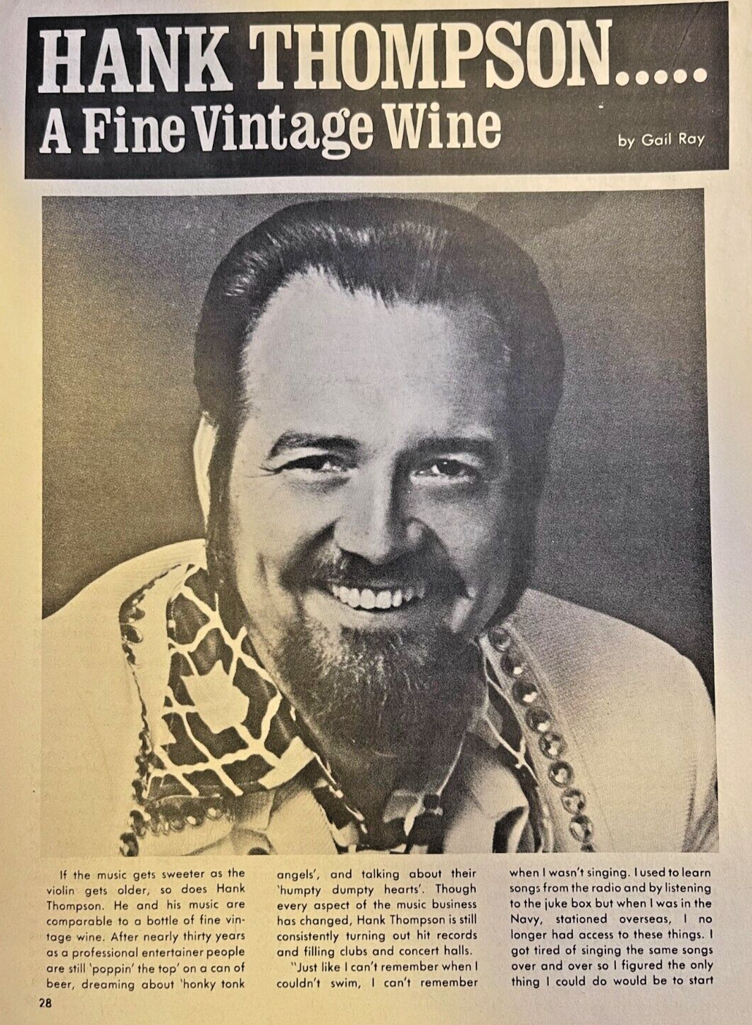 1975 Country Performer Hank Thompson 1975 Country Performer Hank Thompson