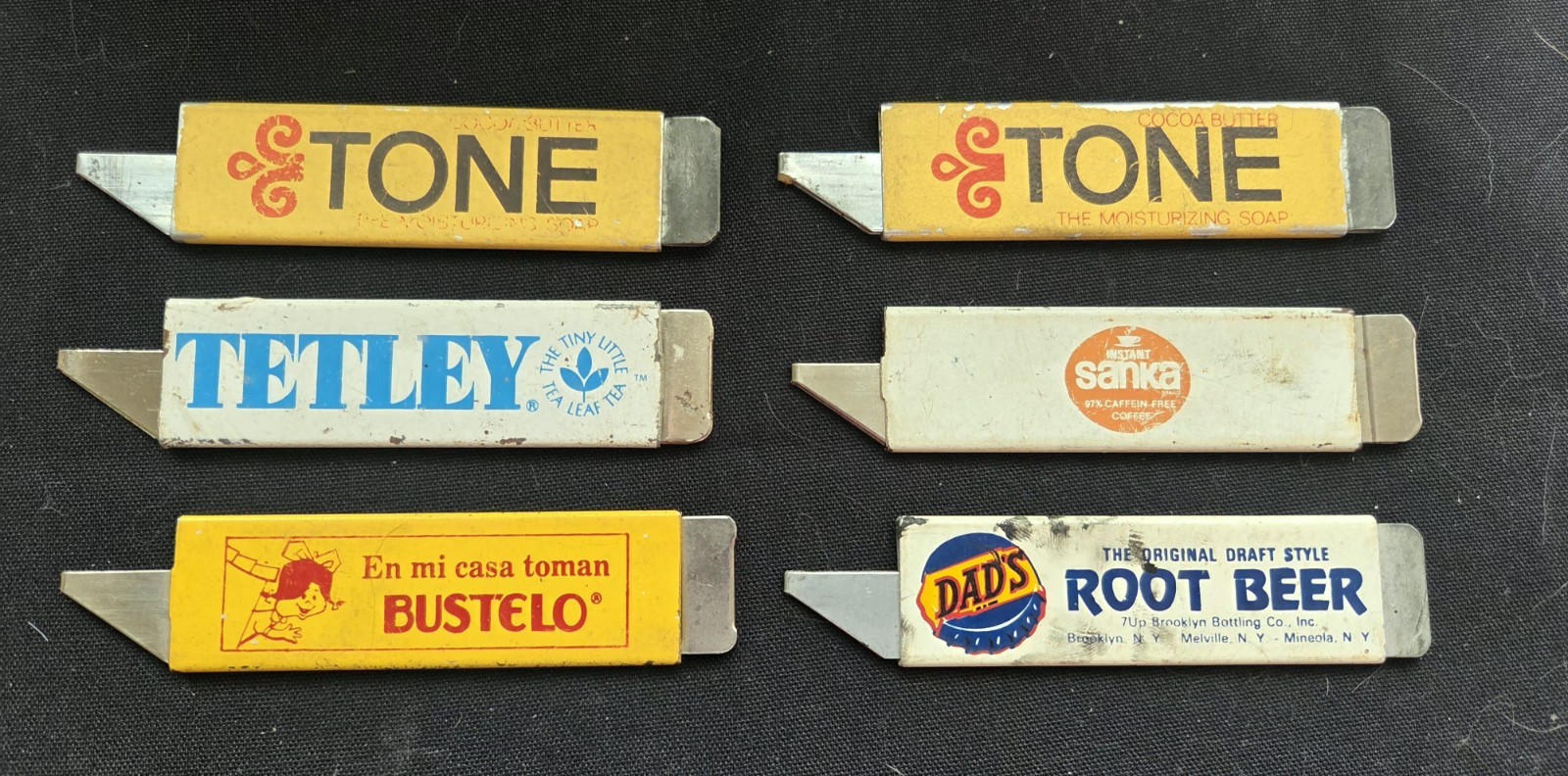 Vintage Advertising Box Cutters Carton Openers Lot of 6 Dad's Root Beer Bustelo