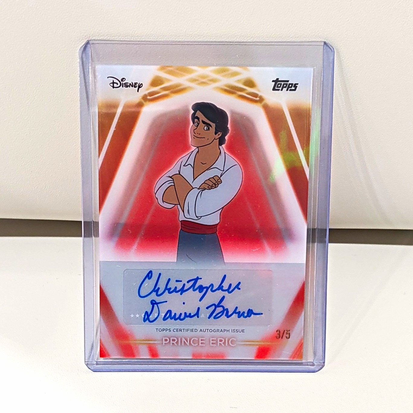 Topps 2026 Disney Neon Prince Eric Autograph TN-A-CDB Christopher D Barnes 3/5