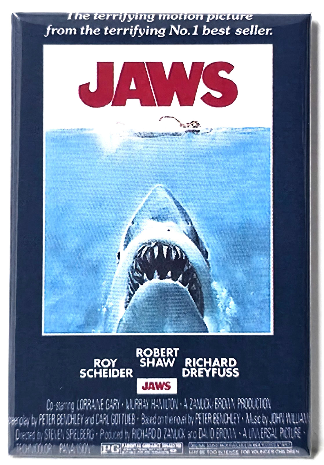 Jaws Movie Poster 2x3 Fridge Locker MAGNET Scheider  2 Shark Retro