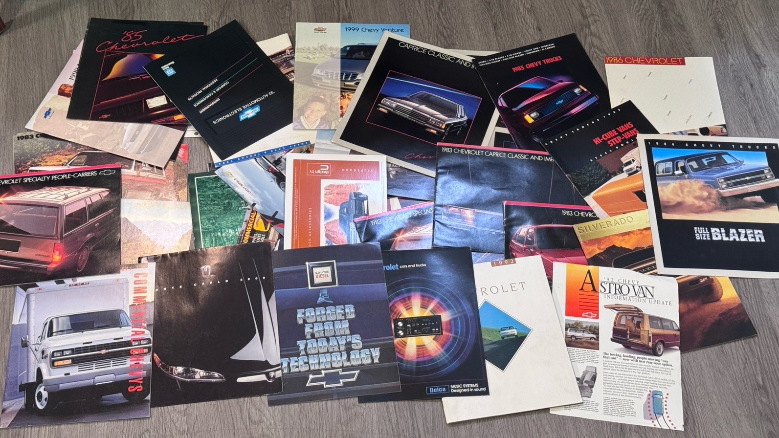 Huge Lot Of 86 Automotive Dealer Brochures Chevy No Duplicates