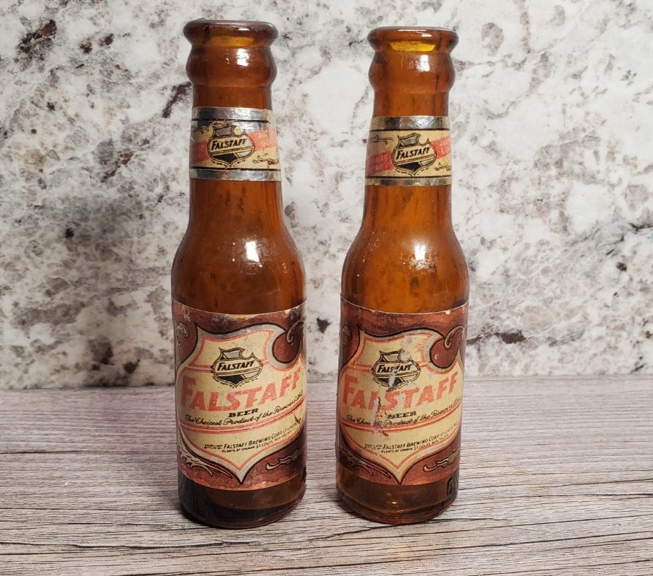 Vintage Falstaff Beer Miniature Amber Glass Bottle Muth Pat Pend Buffalo NY Rare