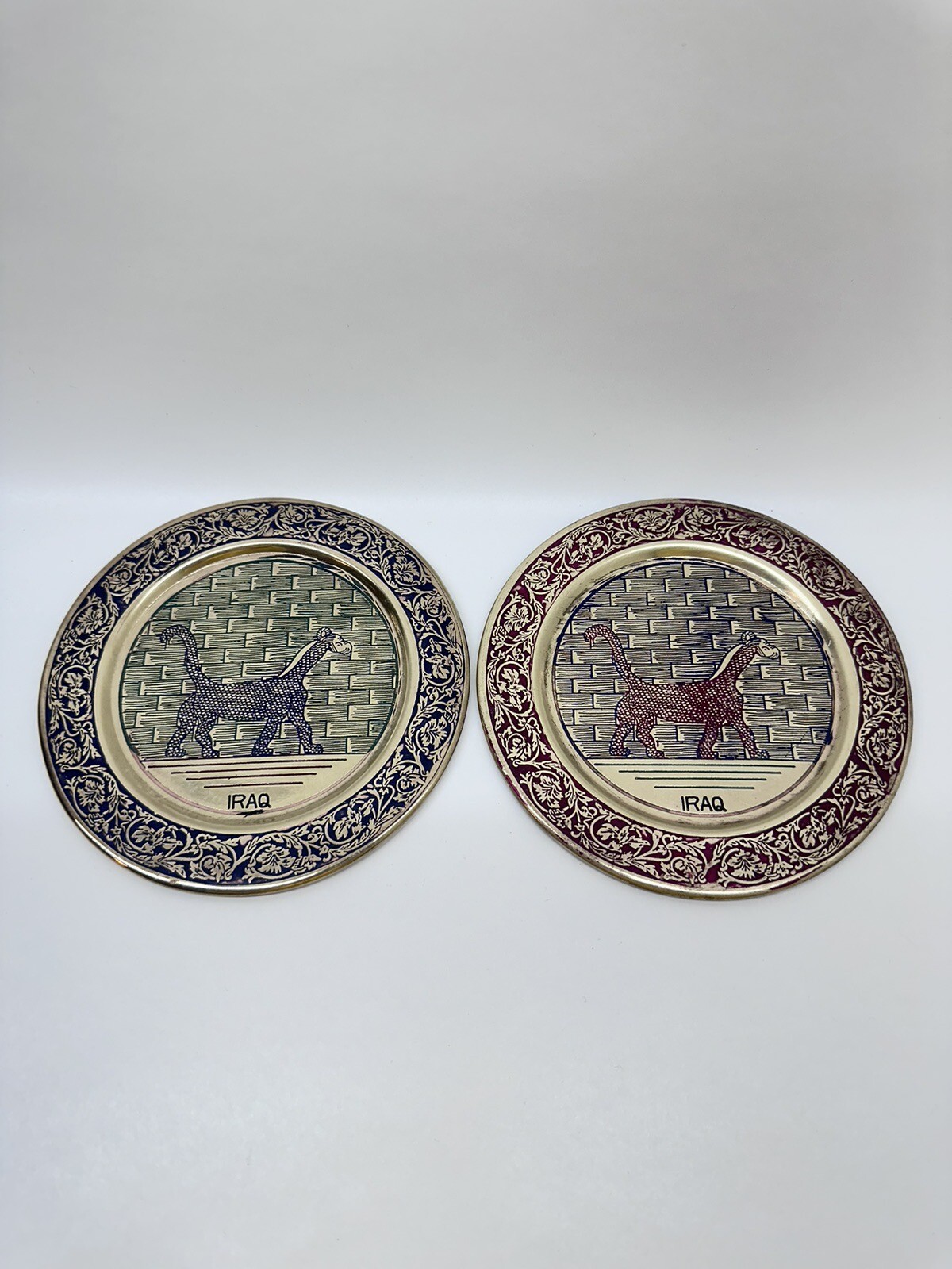 Iraq Babylon Lion Brass Hanging Plates