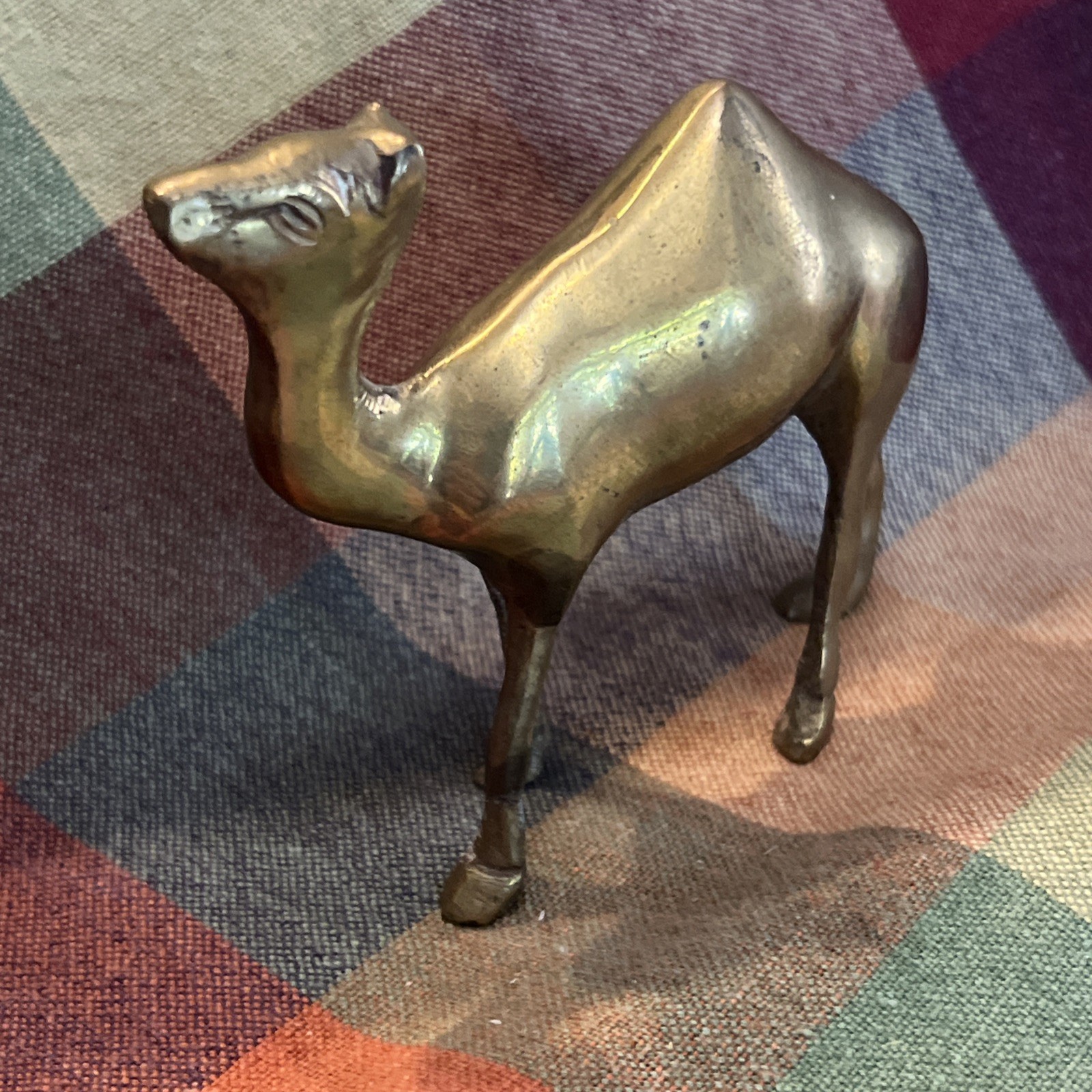Vintage Brass Camel Statue Figurine MCM Antique Collectible 3.5” Tall 4”Long
