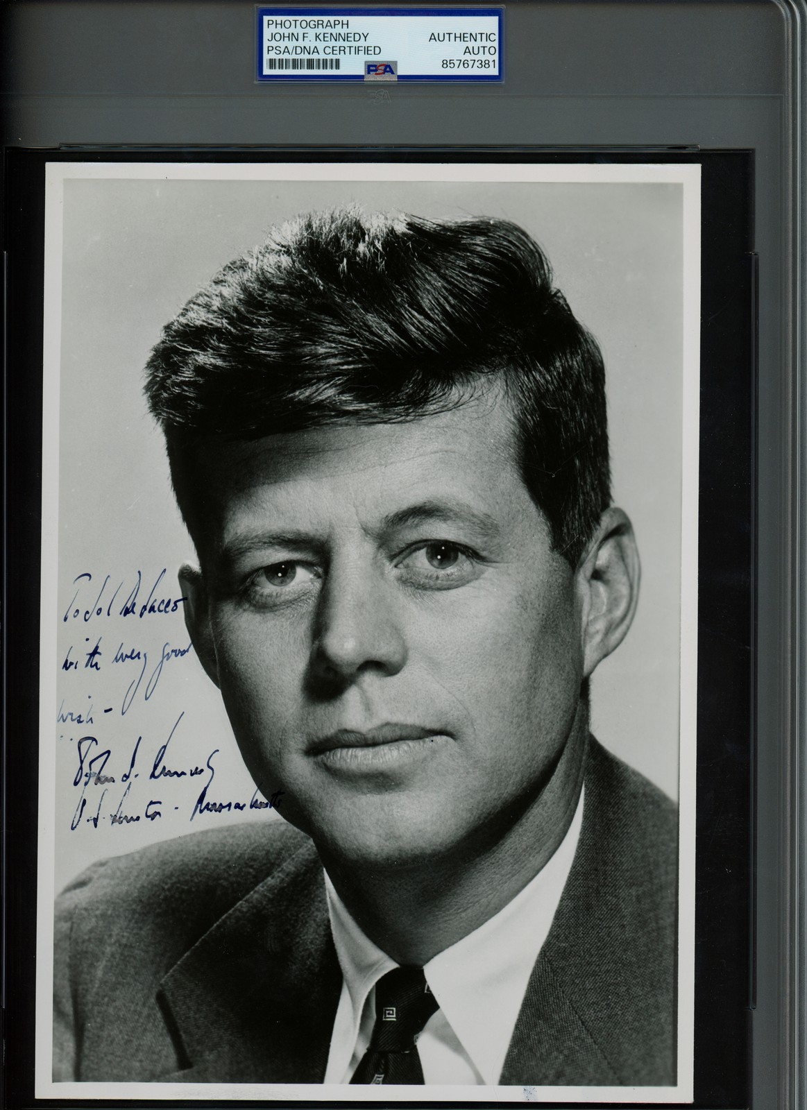 John F. Kennedy Signed 7x10 Presidential Photo PSA/DNA Encapsulated