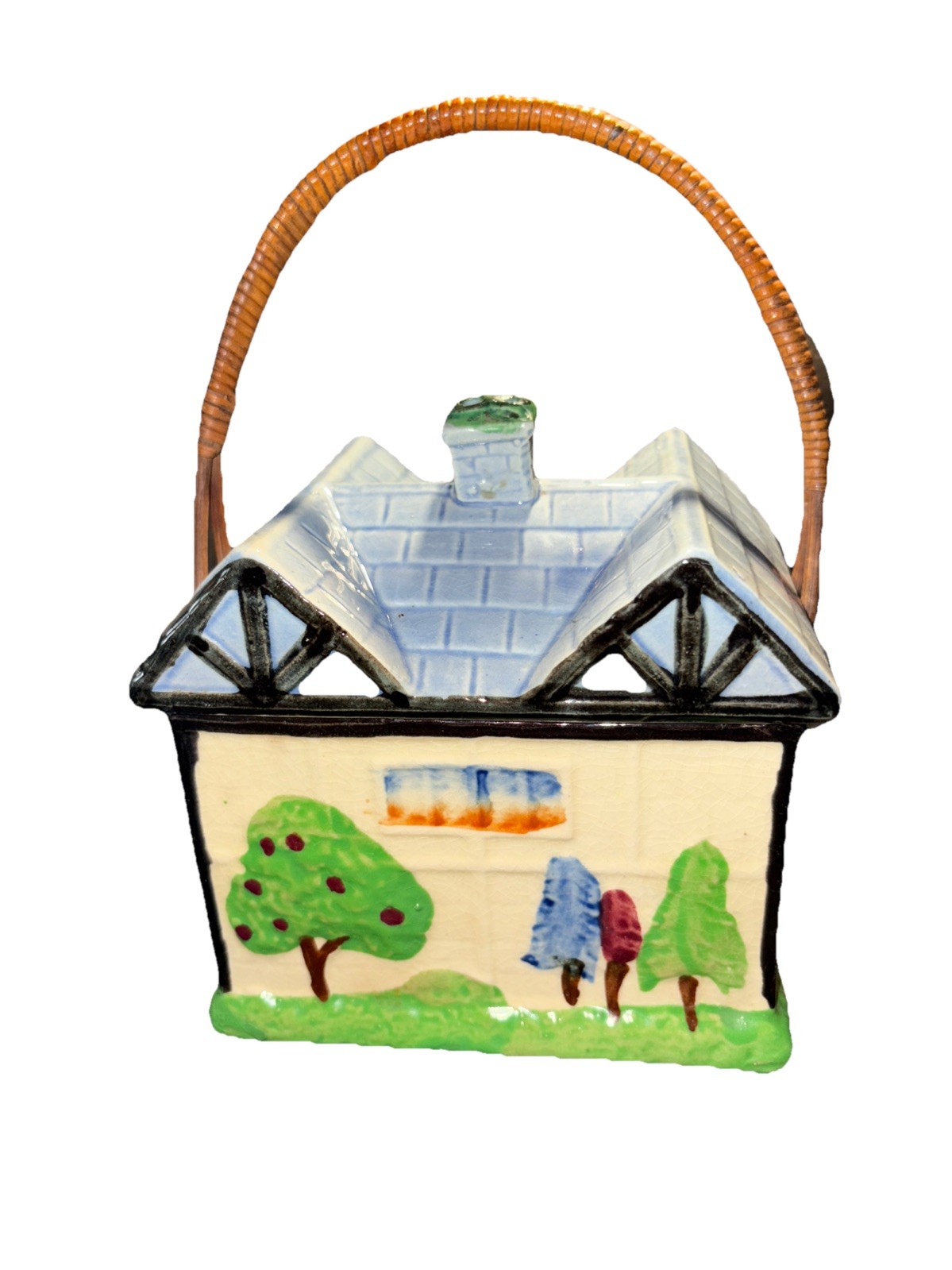 Vintage thatched cottage cookie jar or biscuit jar, made in Occupied Japan Vintage thatched cottage cookie jar or biscuit jar, made in Occupied Japan
