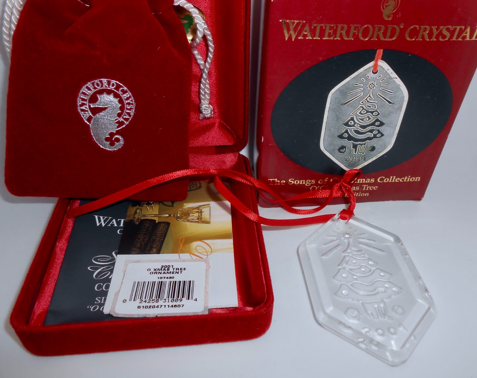 2001 Waterford O\' CHRISTMAS TREE Ornament 6th Edition Songs of Christmas H70