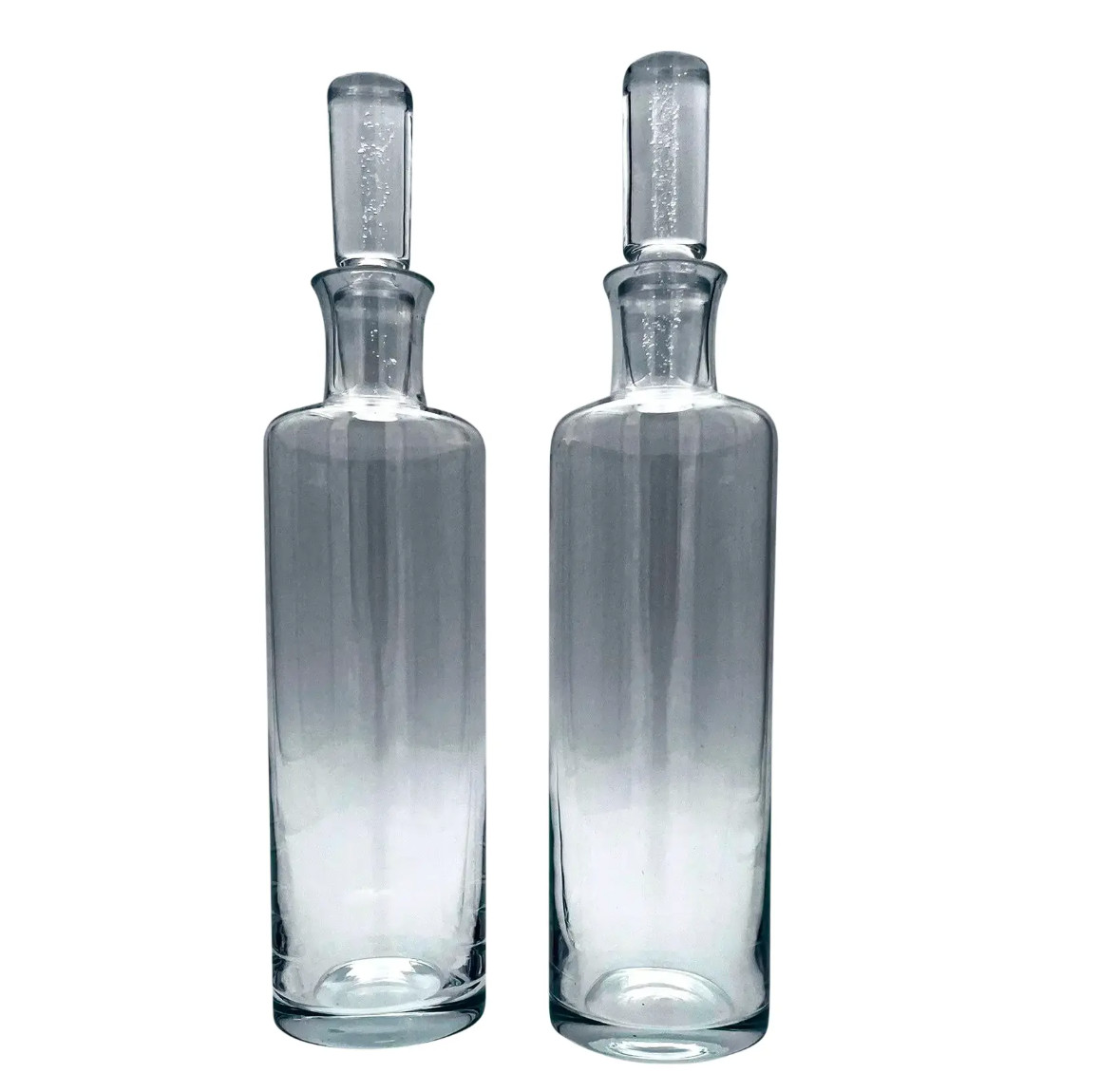 Pair of Vintage Krosno Crystal Decanters With Stoppers
