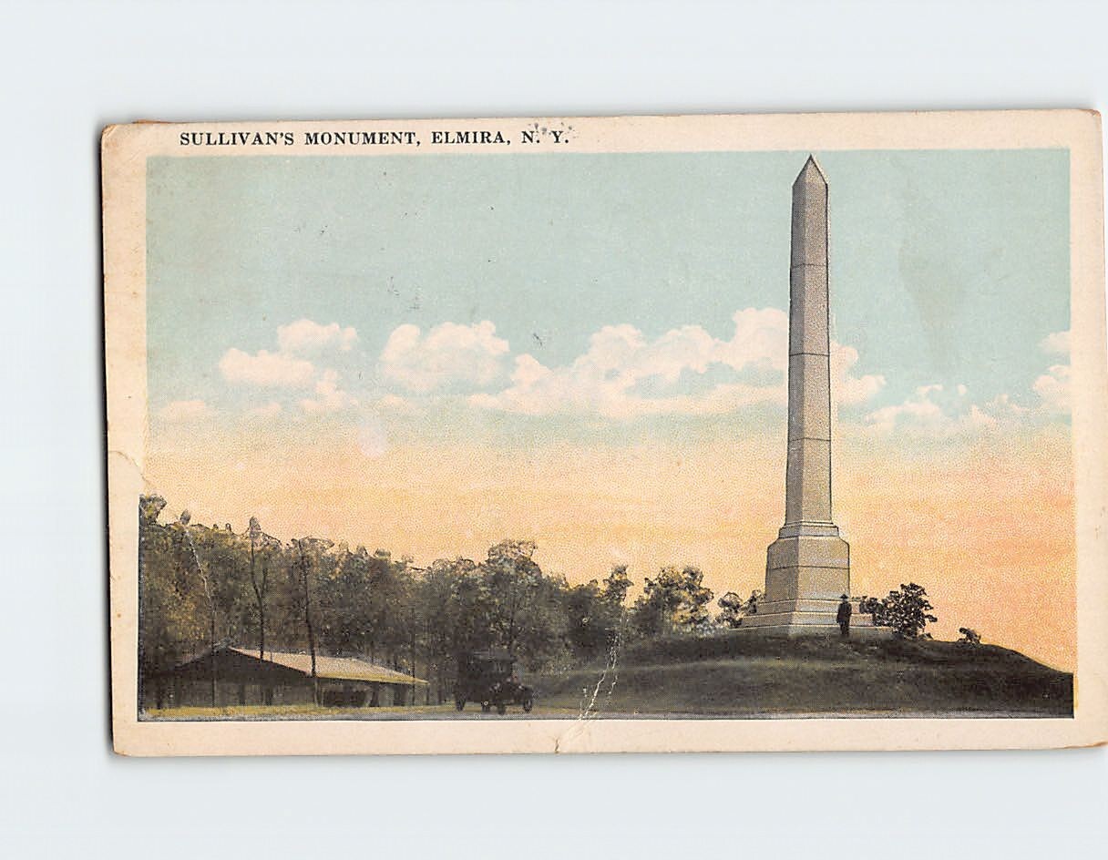 Postcard Sullivan\'s Monument Elmira NY USA