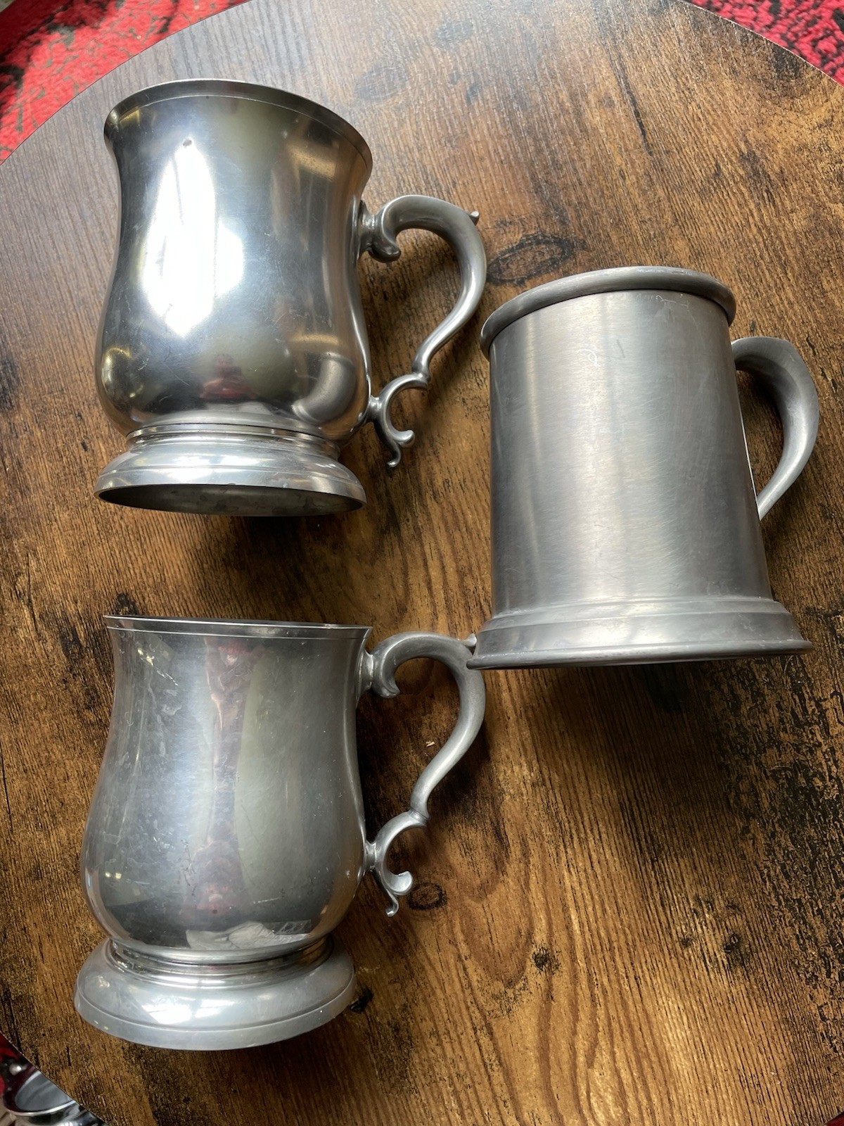 Vintage STIEFF Williamsburg Colonial Pewter Beer Stein Tankard Mug Lot of 3 Vintage STIEFF Williamsburg Colonial Pewter Beer Stein Tankard Mug Lot of 3