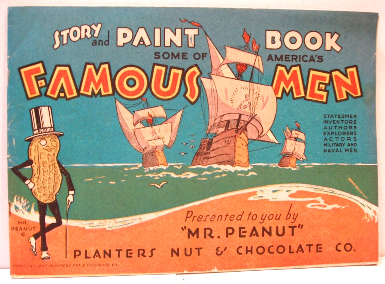 Famous Men Story and Paint Book © 1935, Planters Peanut