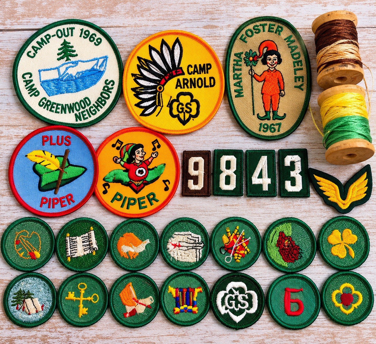 Vintage Girl Scout Patches Lot 1960 Camp Badges Merit Badges Insignia And Thread Vintage Girl Scout Patches Lot 1960 Camp Badges Merit Badges Insignia And Thread