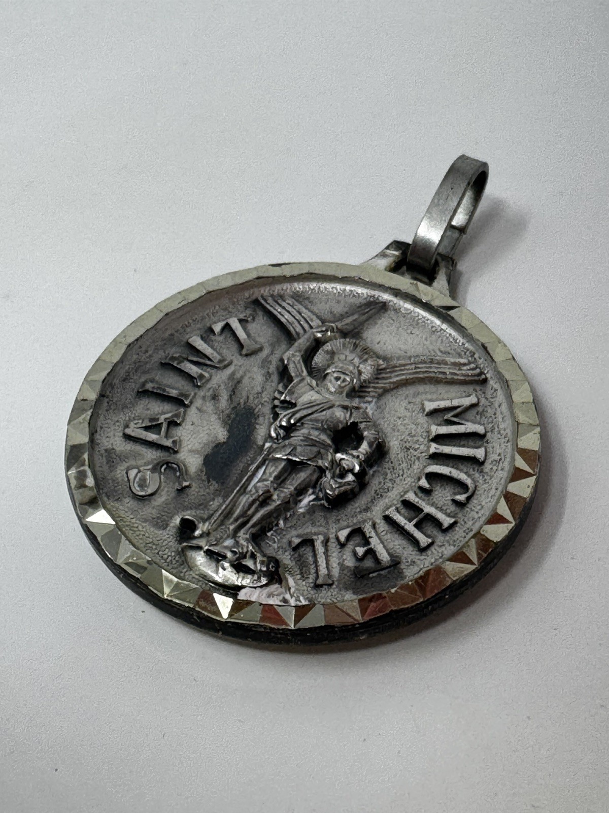Vintage French  ARCHANGEL ST MICHAEL Metal; large 