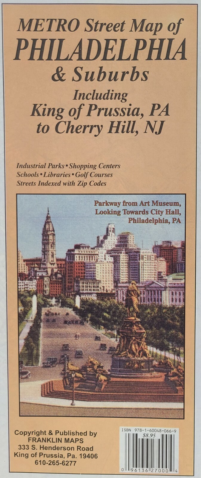 Philadelphia & Suburbs, Pennsylvania Street Map by Franklin Maps