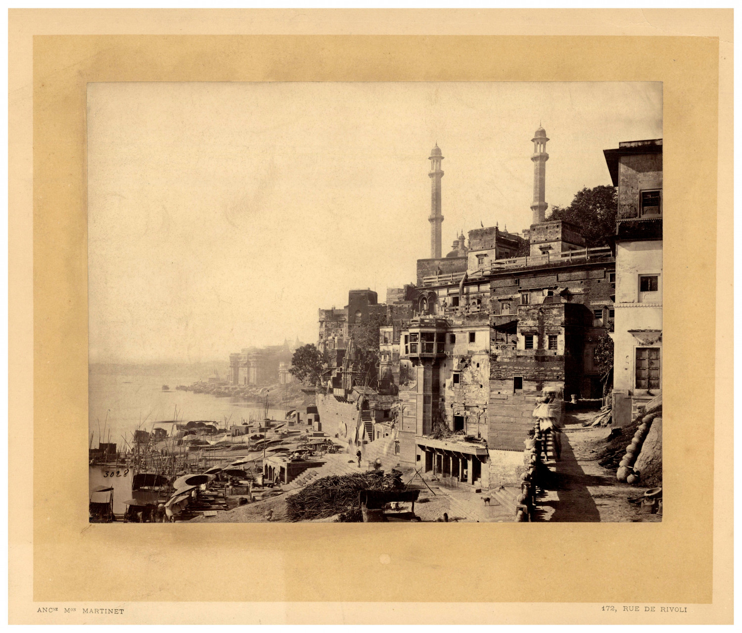 India, Benares, Vintage Print, Albumen Print 23.5x27.5 Circa 1880 < India, Benares, Vintage Print, Albumen Print 23.5x27.5 Circa 1880 <