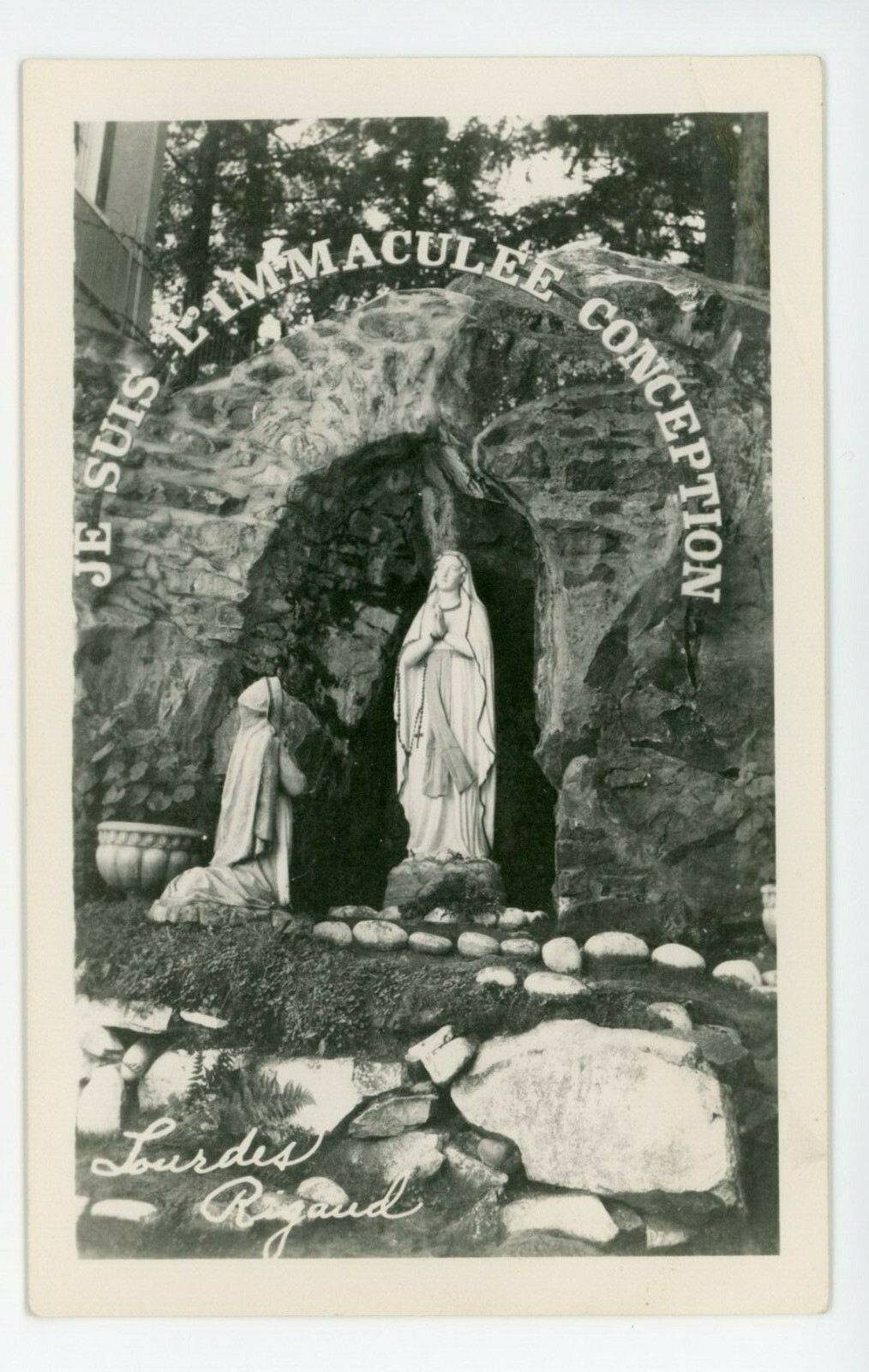 Grotte Notre Dame de Lourdes RIGAUD Quebec Canada 1946-48 S P Tremblay RPPC