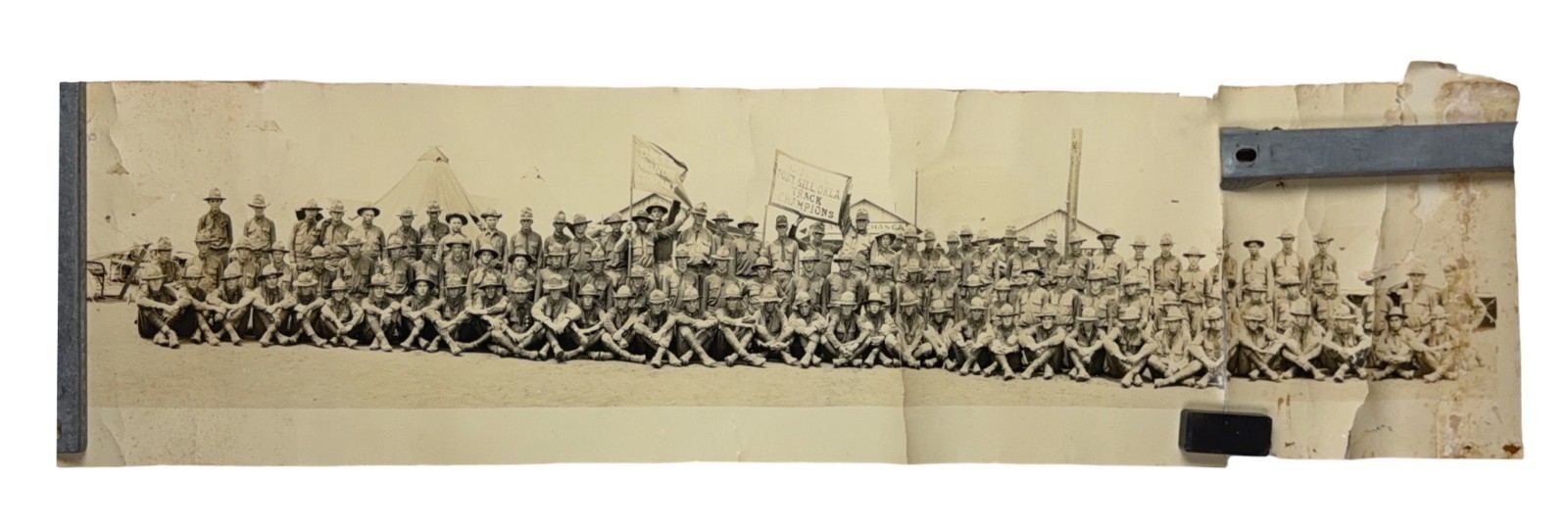 1916 Yardlong Photo Fort Sill Punitive Expedition Troops Track Champs Ft Sill OK